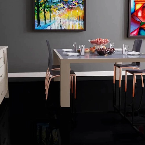 ГЛЯНЦЕВЫЙ ЧЁРНЫЙ ЛАМИНАТ  FALQUON  BLUE LINE UNI ламинат для пола